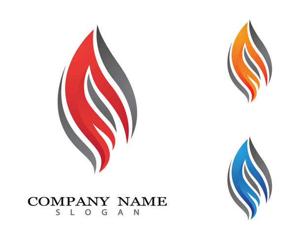 Alev Logosu Vektör Simgesi Yağ, gaz ve enerji logosu kavramını ateşle - Vektör, Görsel