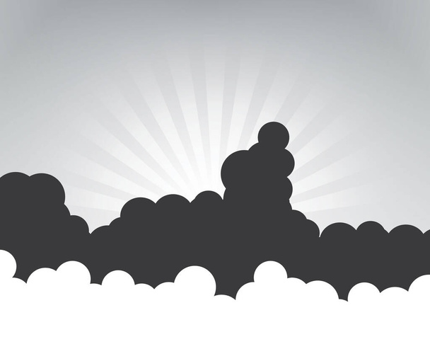 Blauer Himmel mit Wolkenvektorsymbol Illustration Design  - Vektor, Bild