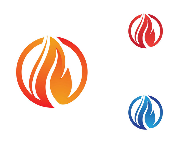 Alev Logosu Vektör Simgesi Yağ, gaz ve enerji logosu kavramını ateşle - Vektör, Görsel