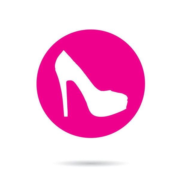 Pink vector icon or button of High Heel - Wektor, obraz