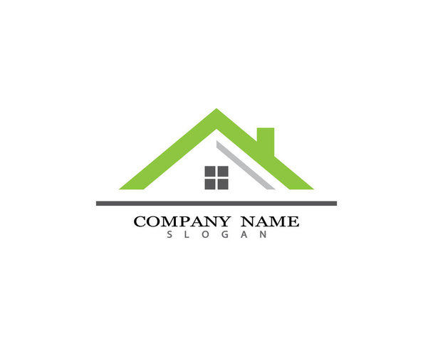 Ingatlan-, ingatlan- és építőipari logó tervezése céges cégjelzéshez. Vektorlogó - Vektor, kép