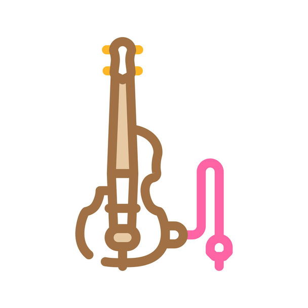 electric violin color icon vector. electric violin sign. isolated symbol illustration - Vektor, obrázek