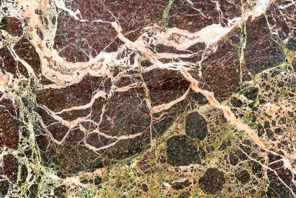 Abstrakcyjny wzór na marmurowym kamieniu. Brązowy zielony tło tekstury - Zdjęcie, obraz
