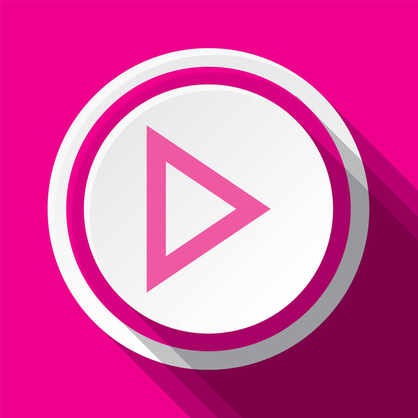 pink round vector icon design of play - Vektor, obrázek