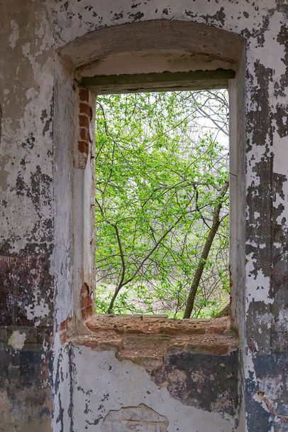 interior of an old abandoned Orthodox church, the village of Grudevo, Kostroma region, Russia, built in 1801 - 写真・画像