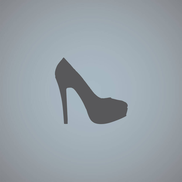 High Heel vector icon isolated on grey background  - Vecteur, image