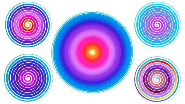 3d иллюстрация спирально изогнутых многоцветных линий - Фото, изображение