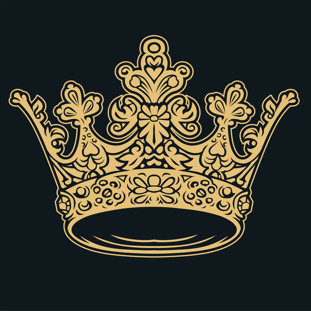 Βασιλιάς και βασίλισσα σχέδιο στέμμα Royal Princess Vector εικονογράφος  - Διάνυσμα, εικόνα