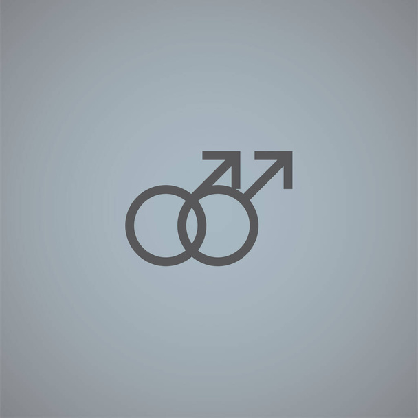 Gender vector icon isolated on grey background - Wektor, obraz