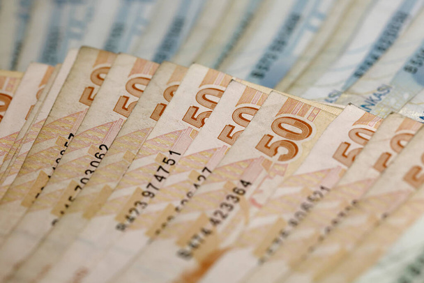 トルコのリラ、トルコのリラ紙幣 - 写真・画像
