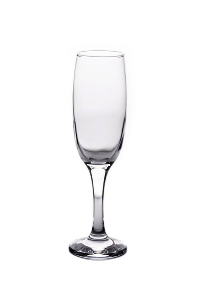 Vaso de champán vacío aislado sobre fondo blanco - Foto, Imagen