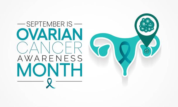 Petefészekrák tudatosság hónap figyelhető meg minden évben szeptemberben, ez egy csoportja a betegségek, hogy származik a petefészkek, vagy a kapcsolódó területeken a petevezeték és a hashártya. Vektor - Vektor, kép