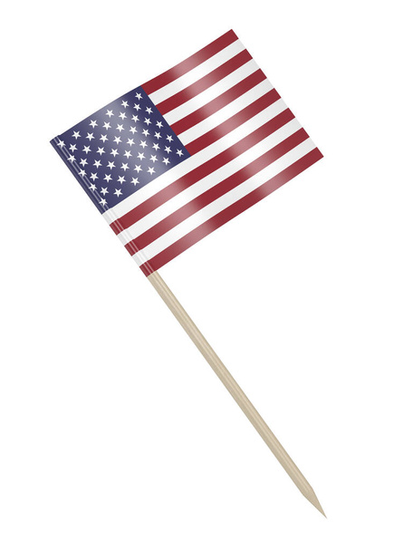 Beyaz arka planda izole edilmiş Amerikan bayrağı. - Fotoğraf, Görsel