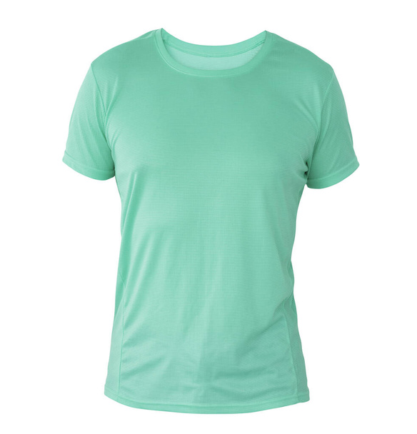 aquamarine t-shirt template on invisible mannequin - Φωτογραφία, εικόνα