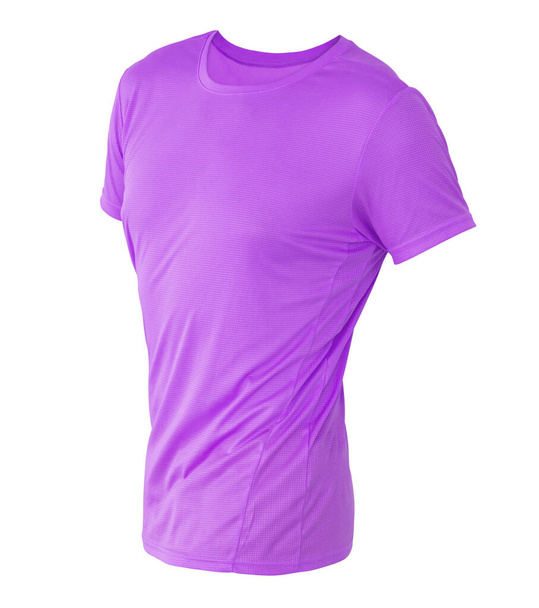 purple t-shirt template on invisible mannequin - Фото, изображение