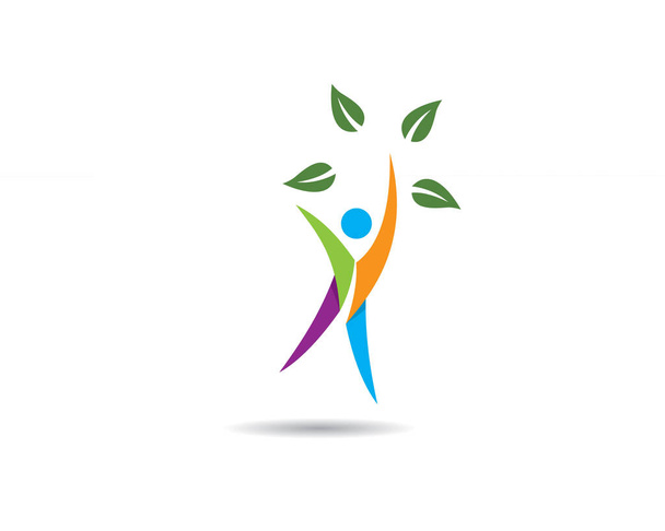 Vida Saludable Logo plantilla vector icono ilustración diseño - Vector, imagen