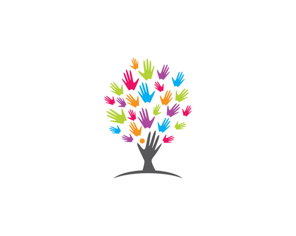 Adopción y cuidado de la comunidad Logo plantilla vector icono - Vector, Imagen