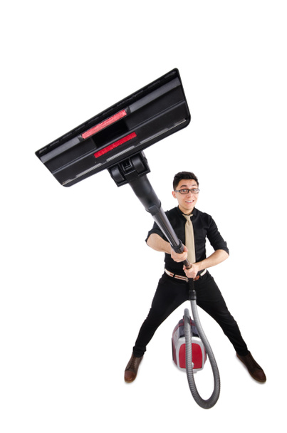 Man with vacuum cleaner - Photo, Image