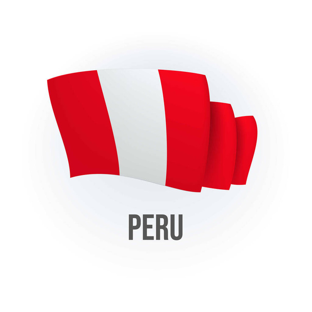 Bandiera vettoriale del Perù. Bandiera sventolante peruviana. Illustrazione vettoriale. - Vettoriali, immagini