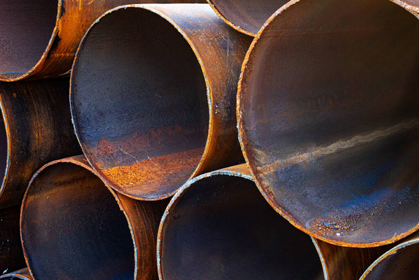 Metal big pipes close up - Photo, Image