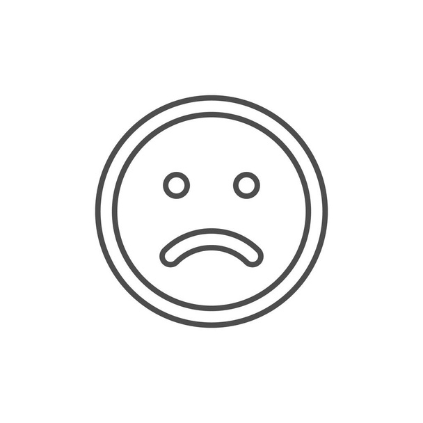 Triste icône de contour de ligne sourire - Vecteur, image