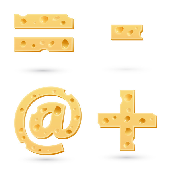 Set of cheese marks. - Вектор,изображение