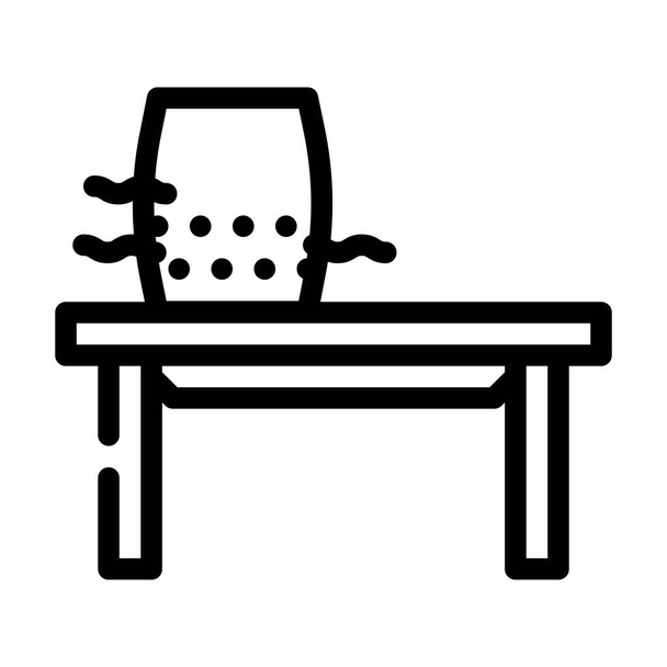 escritorio purificador de aire línea icono vector ilustración - Vector, Imagen