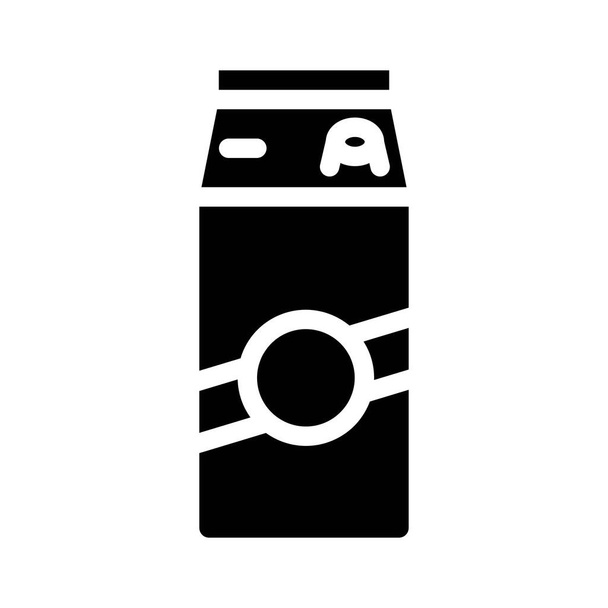 illustrazione vettoriale icona glifo prodotto lattiero-caseario pacchetto - Vettoriali, immagini