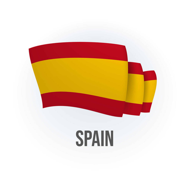 Bandeira vetorial da Espanha. Bandeira de acenar espanhola. Ilustração vetorial. - Vetor, Imagem