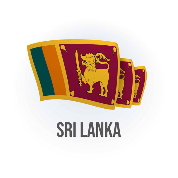 Векторный флаг Шри-Ланки. Шри-Ланка размахивает флагом. Векторная иллюстрация. - Вектор,изображение