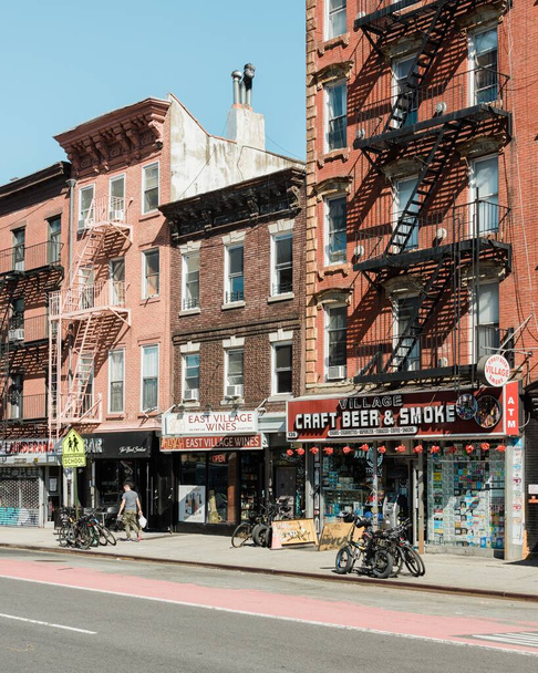 Businesses on 1st Avenue in the East Village, Manhattan, New York City - Photo, Image