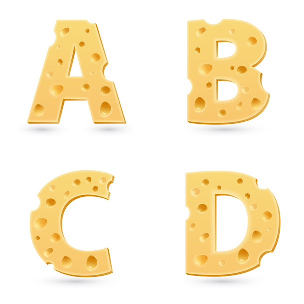 Cheese letters collection. - Vettoriali, immagini