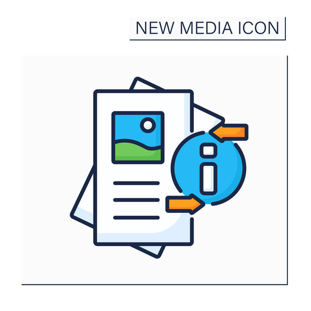 Flyer color icon - Vector, Image