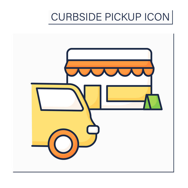 Curbside pickup color icon - Vector, Image