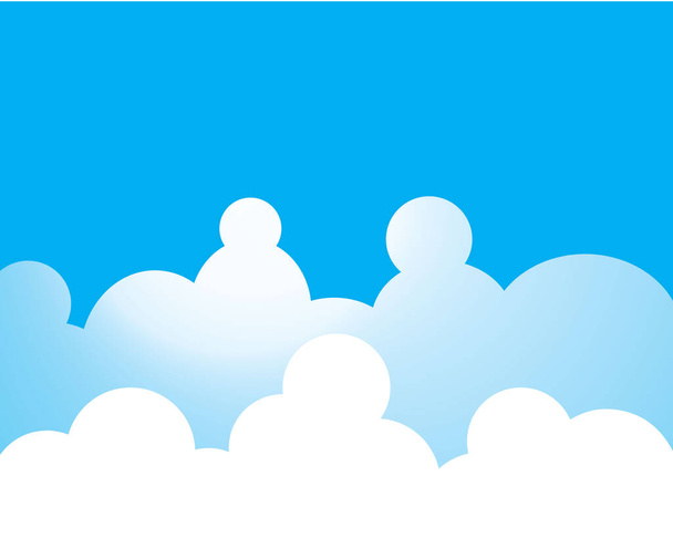 Cielo azul con diseño de ilustración de icono de vector de nube - Vector, imagen