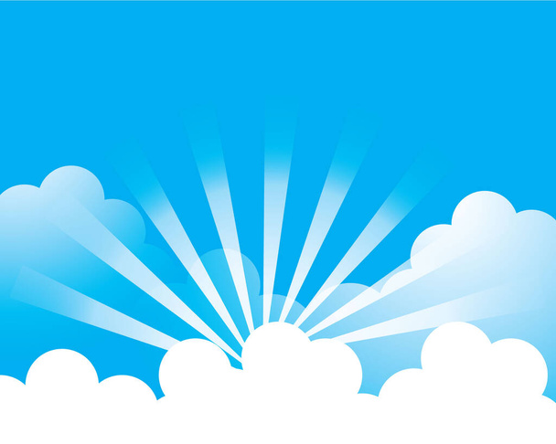 Modrá obloha s cloudovým vektorem Ilustrace design - Vektor, obrázek