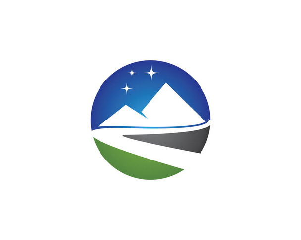 Montanha logotipo modelo vetor ícone ilustração design - Vetor, Imagem