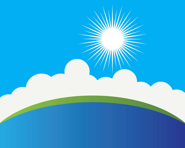 Blauer Himmel mit Wolkenvektorsymbol Illustration Design - Vektor, Bild