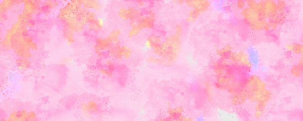ピンクの水彩地に白いキャンバスの質感で隔離された悲痛な柔らかいパステルカラー - 写真・画像