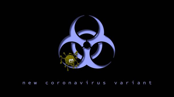 COVID-19新しい変種、新しいパンデミックの脅威。世界的な危機。ウイルスは画像を再現した。バイオハザードのシンボル。健康への脅威. - 写真・画像