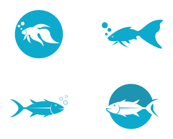 σχέδιο εικονογράφησης εικονιδίου του προτύπου λογότυπου ψαριών - Διάνυσμα, εικόνα