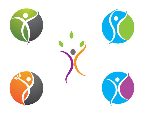 Sağlıklı Yaşam Logosu vektör ikonu çizimi tasarımı - Vektör, Görsel