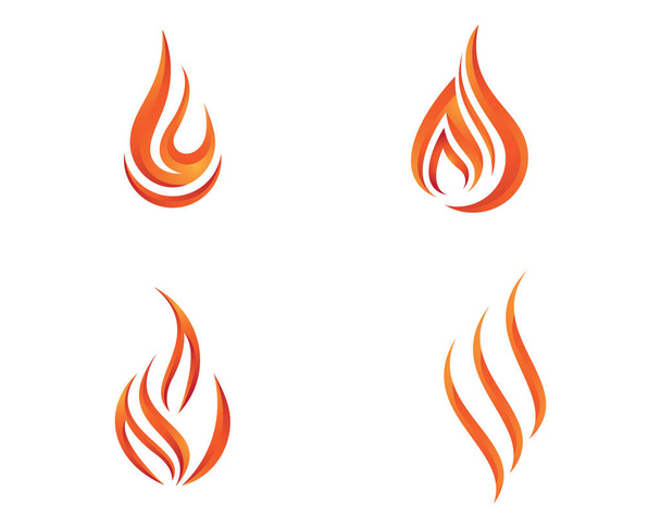 Fuego llama logotipo plantilla vector icono ilustración diseño - Vector, Imagen