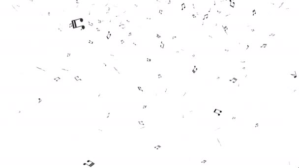 A lot of musical notes pouring into the white space. Represents overflowing music.  - Footage, Video