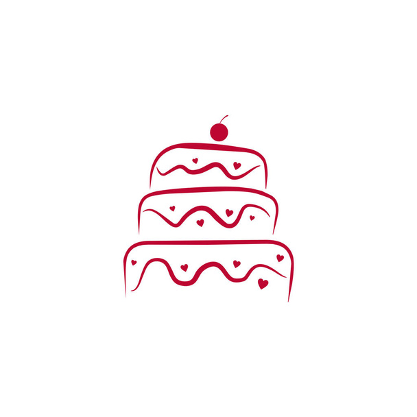 Modelo de vetor de design de logotipo de ícone de loja de bolo - Vetor, Imagem