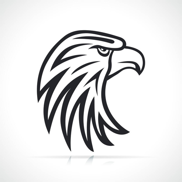 cabeza de águila diseño de ilustración en blanco y negro - Vector, imagen