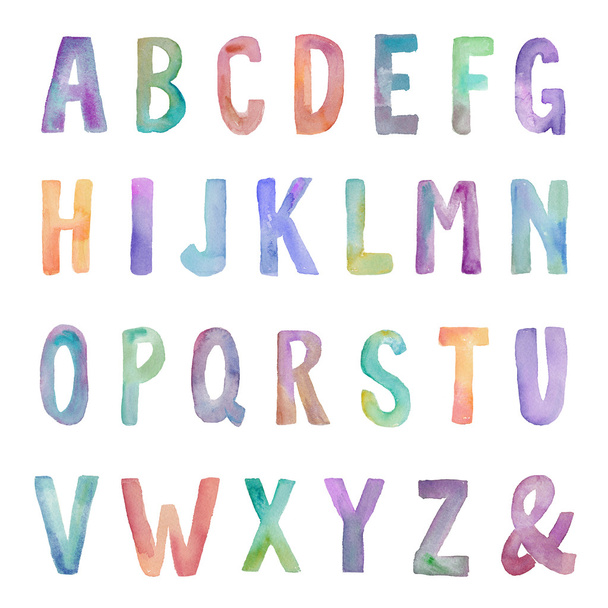 kolorowe akwarela alfabet litery - Zdjęcie, obraz
