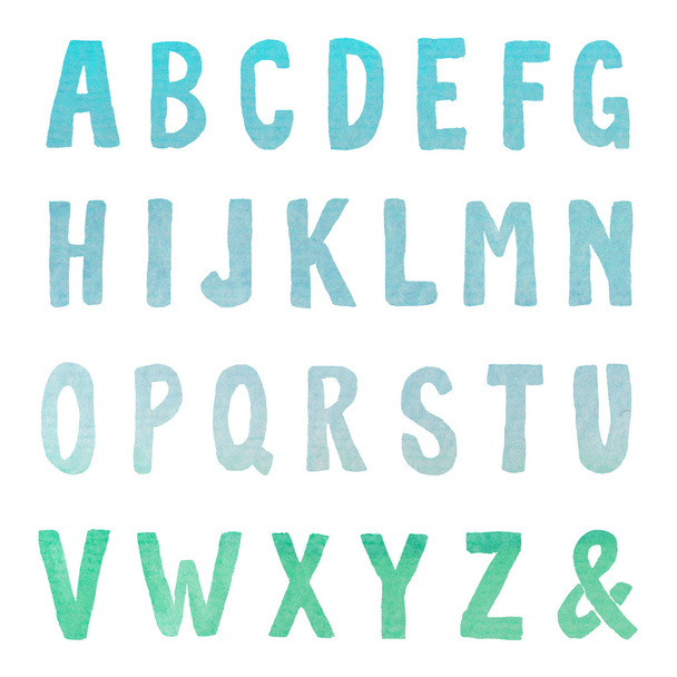 Watercolor Alphabet Letters - Photo, Image