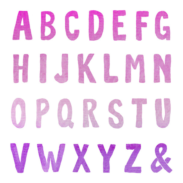 Watercolor Alphabet Letters - Foto, afbeelding