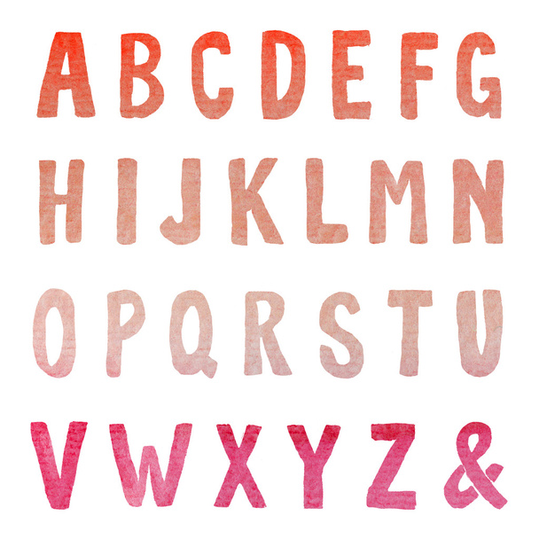 Watercolor Alphabet Letters - Фото, изображение